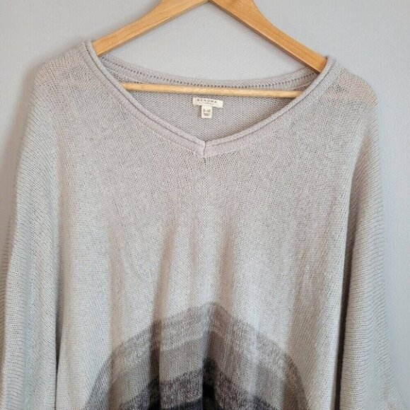 💘Sonoma Gray/Black Stripe Lightweight Poncho Women's Size S-M - Picture 7 of 12